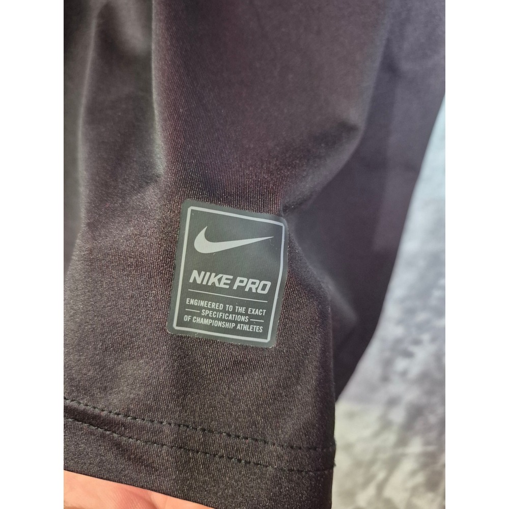 Nike Pro Dri-FIT Mens Fitted Training Shirt Burgundy Red AA1579-657 Large - Picture 4 of 8